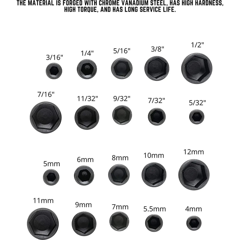 9 Piece Hex Socket Nut Driver Set 5 Mm To 13 Mm 2