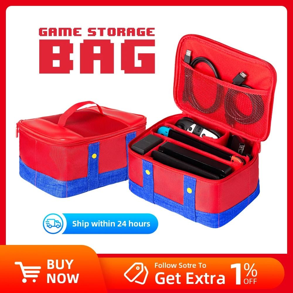 Large Protective Carrying Case For Nintendo Switch OLED And Pro Controller 0