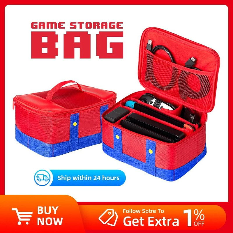 Large Protective Carrying Case For Nintendo Switch OLED And Pro Controller 0