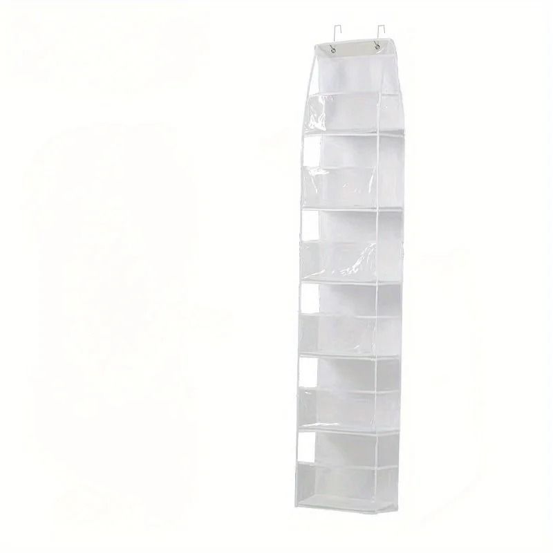 Door Mounted Yarn Storage Organizer For Knitting And Crochet With Transparent Bags And Hooks 7