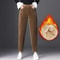 Women Corduroy Warm Pants With Thick Plush Lining High Waist Casual Harem Trousers 4