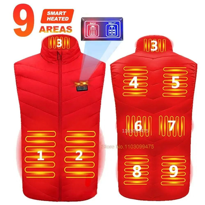 USB Heated Vest With Adjustable Temperature Rechargeable Winter Jacket For Men And Women 9