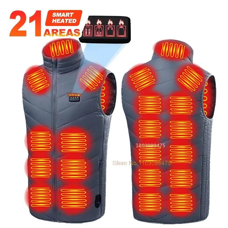 USB Heated Vest With Adjustable Temperature Rechargeable Winter Jacket For Men And Women 12
