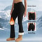 Women High Waist Thick Fleece Lined Flared Pants Winter Warm Leggings For Casual And Outdoor Wear 0
