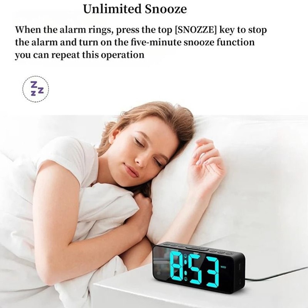 RGB Digital Alarm Clock With LED Display And Dual Alarm Function 3