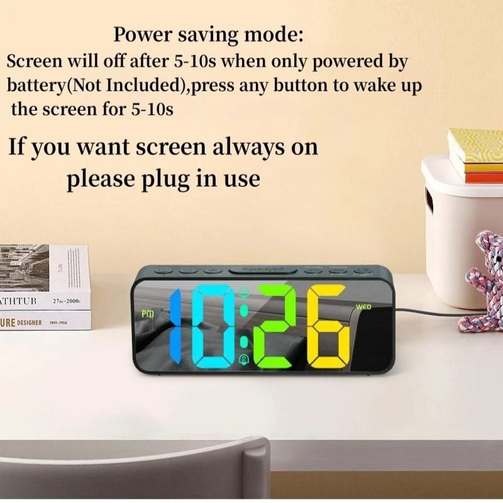 RGB Digital Alarm Clock With LED Display And Dual Alarm Function 4