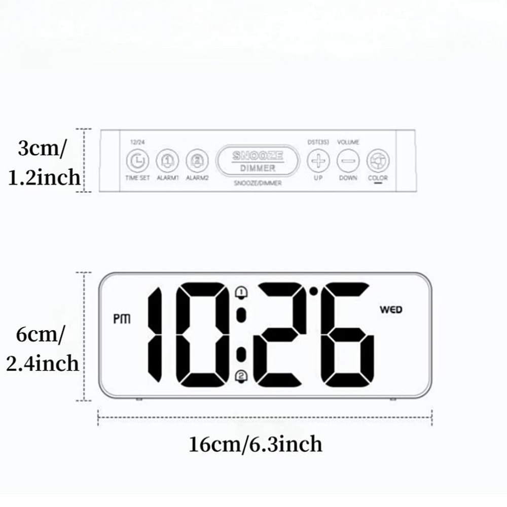 RGB Digital Alarm Clock With LED Display And Dual Alarm Function 5