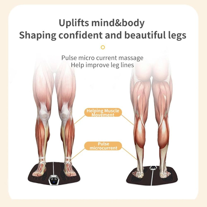 TENS Foot Muscle Electrostimulator Massager Pad With Remote Control And Relaxation Therapy Modes 3