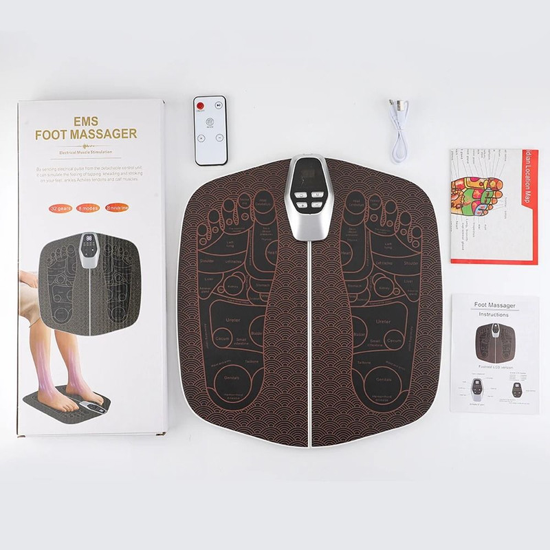 TENS Foot Muscle Electrostimulator Massager Pad With Remote Control And Relaxation Therapy Modes 6