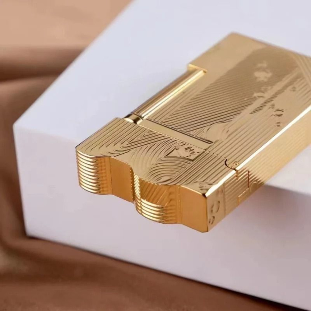 Gold Mermaid Pattern Vintage Pure Copper Gas Lighter 4