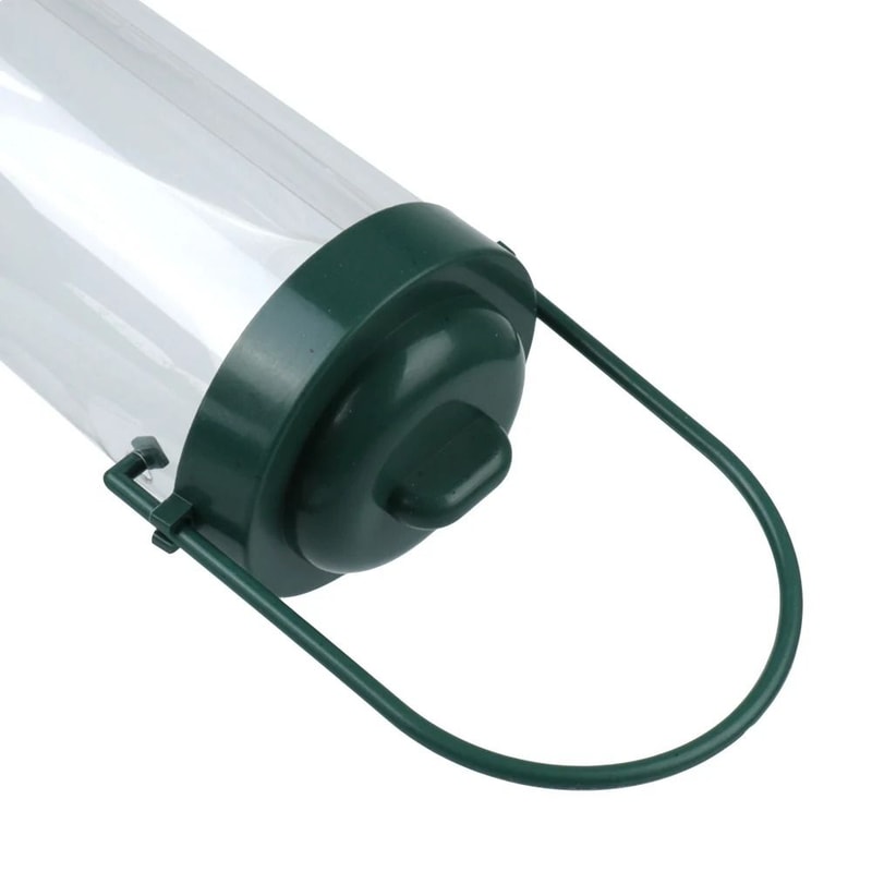 Outdoor Hanging Bird Feeder Transparent Plastic Bird Seed Feeder For Garden And Patio 2