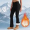 Fleece Lined High Waist Flared Leggings For Women Winter Warm Thermal Pants 8