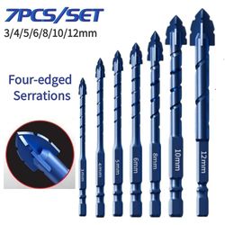 four edge serrated drill bit set for tile glass concrete