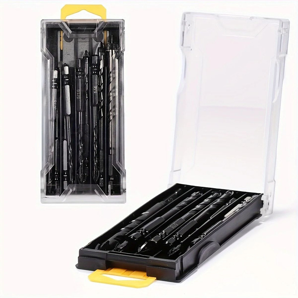 Concrete Drill Bit Kit 10 Piece Set For Glass Plastic Wood And Brick 1
