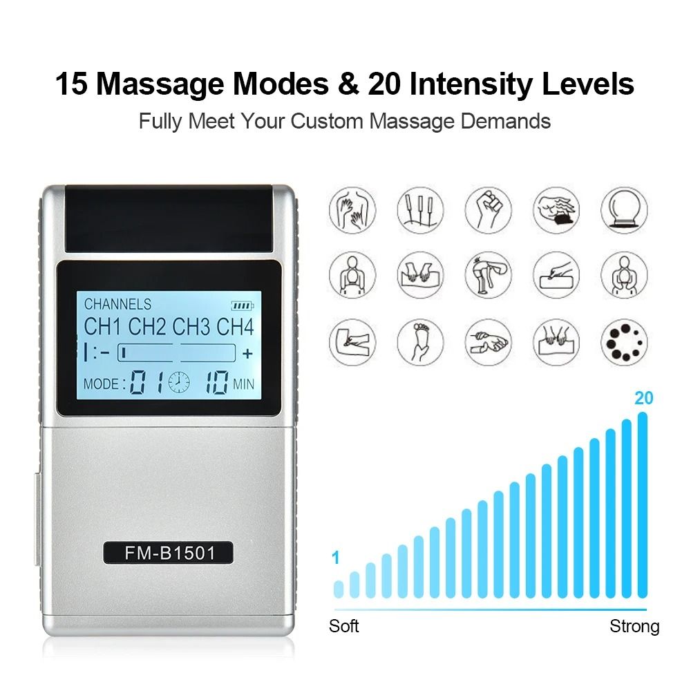 EMS Electric Muscle Stimulator 15 Mode Full Body TENS Massager 1