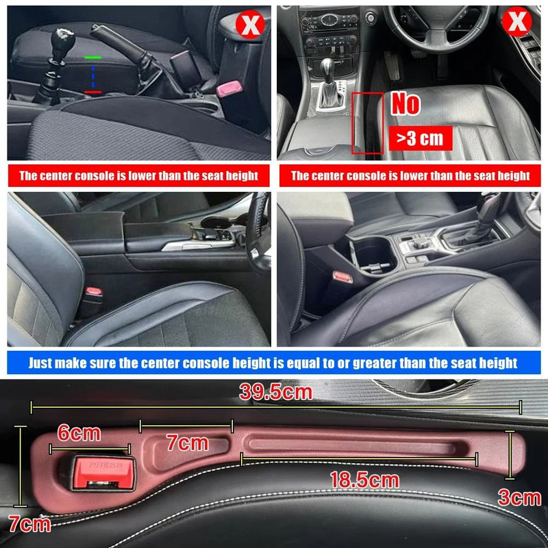 Car Seat Gap Filler Organizer With Dual Grooves For Auto Interior 1