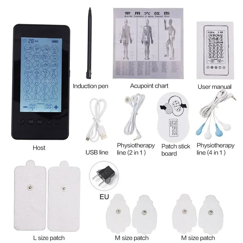 28 Mode TENS Electric Pulse Body Massager With LCD Touch Dual Output 7