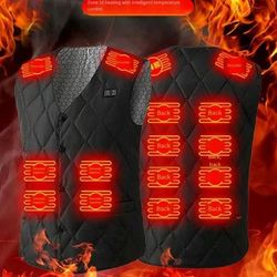 dual control sixteen zone usb dc electric heating vest for men winter warm thermal vest
