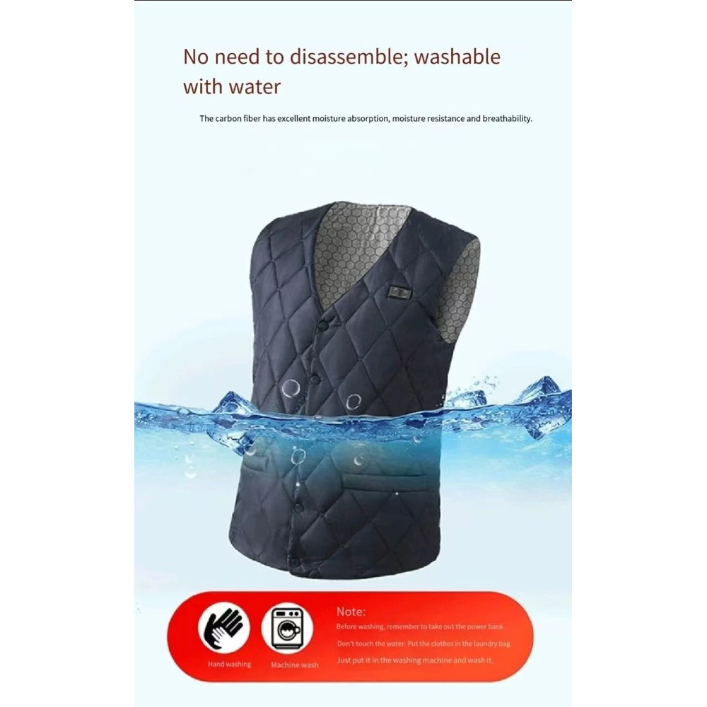 Dual Control Sixteen Zone USB DC Electric Heating Vest For Men Winter Warm Thermal Vest 2