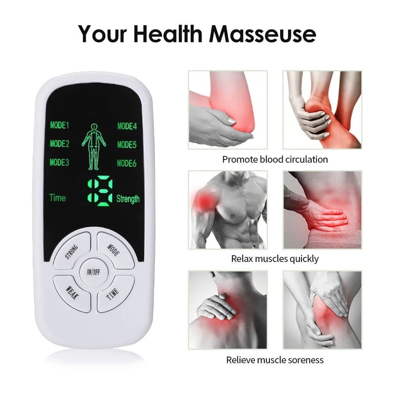 EMS Electric Muscle Stimulator TENS Acupuncture Physiotherapy Body Massager With 4 Or 8 Electrode P 2
