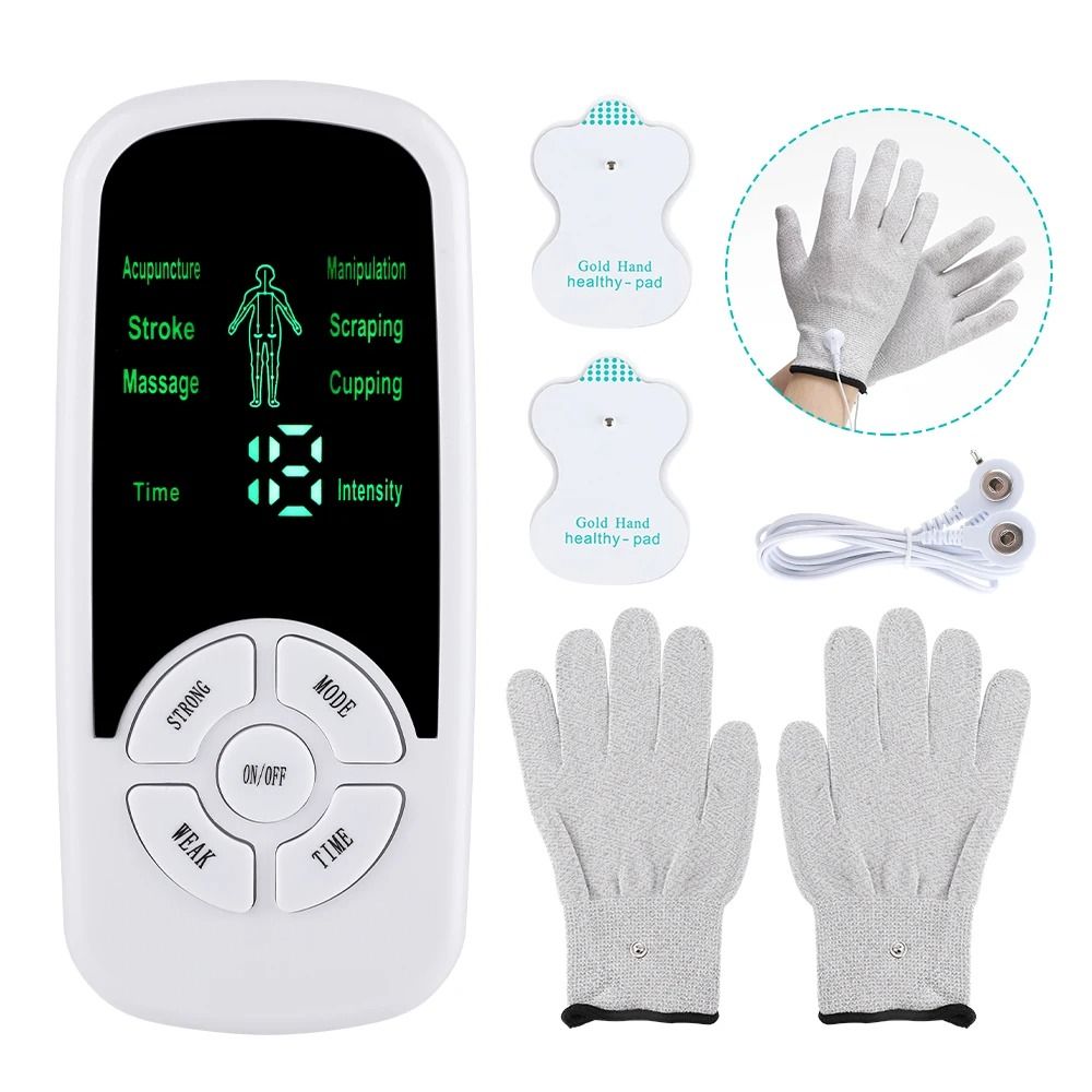 EMS Electric Muscle Stimulator TENS Acupuncture Physiotherapy Body Massager With 4 Or 8 Electrode P 7