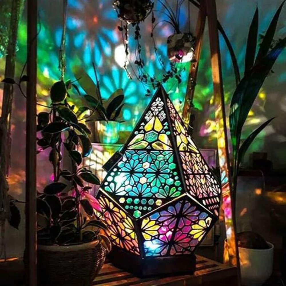 D2 Wooden Hollow LED Projection Night Lamp Home Decor Ambient Light 3