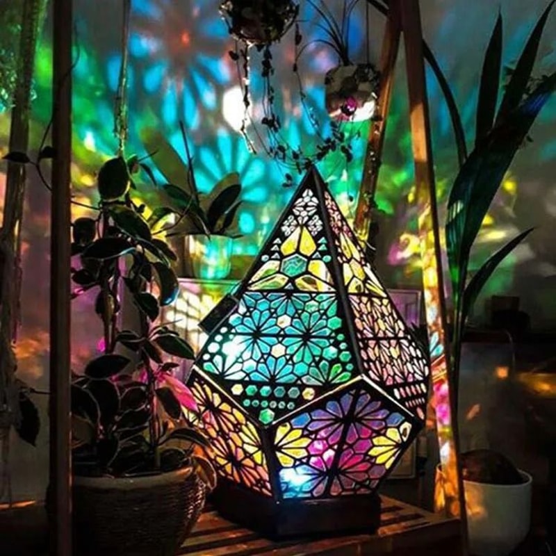 D2 Wooden Hollow LED Projection Night Lamp Home Decor Ambient Light 3