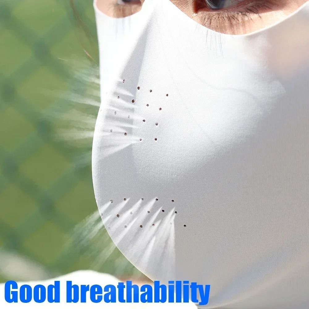 Women Summer UV Protection Neck Scarf Ice Silk Face Mask Cover Outdoor Wrap 3