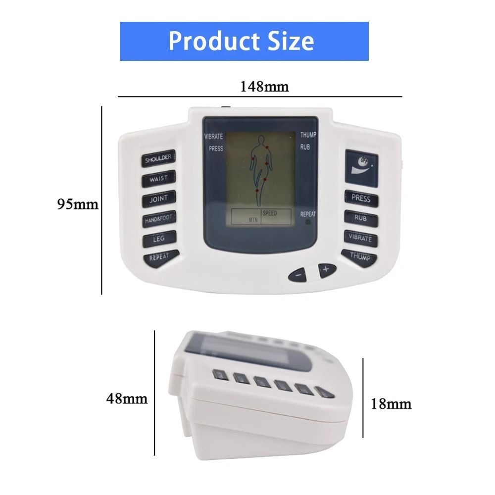 Electrical EMS TENS Muscle Stimulator With 10 Levels And 16 Electrode Pads 2