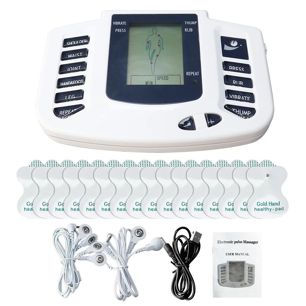 Electrical EMS TENS Muscle Stimulator With 10 Levels And 16 Electrode Pads 4