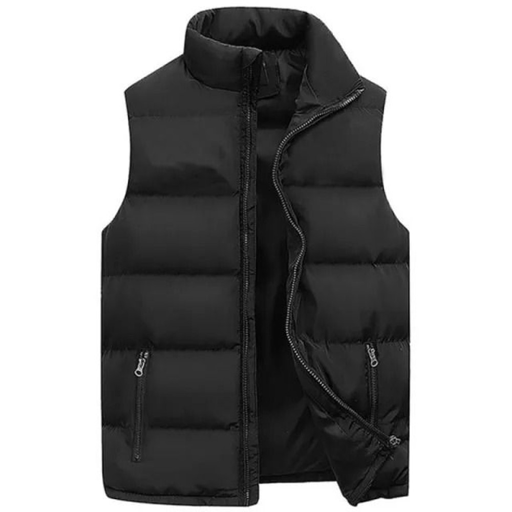 Mens Warm Vest Jacket Waterproof Sleeveless Zipper Coat With Stand Collar 5