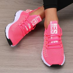 women sports shoes mesh lightweight soft sole flat walking shoes