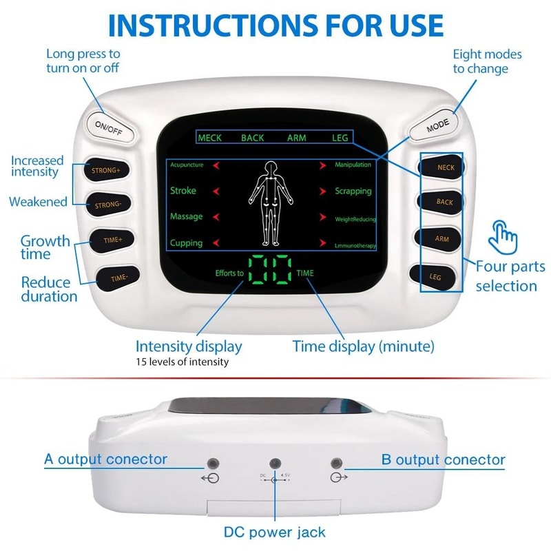 Electrostimulator Physiotherapy TENS Machine Electric Muscle Stimulator EMS Pulse Acupuncture Massa 2