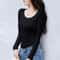 O Neck Long Sleeve Fleece Heating Fiber Thermal T Shirt Women Winter Bottoming Cropped Top Casual S 5