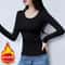 O Neck Long Sleeve Fleece Heating Fiber Thermal T Shirt Women Winter Bottoming Cropped Top Casual S 8