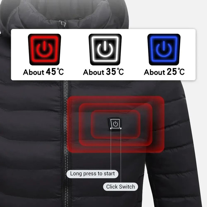 Heated Jacket Men Women USB Self Heated Clothing Warm Winter Coat 1