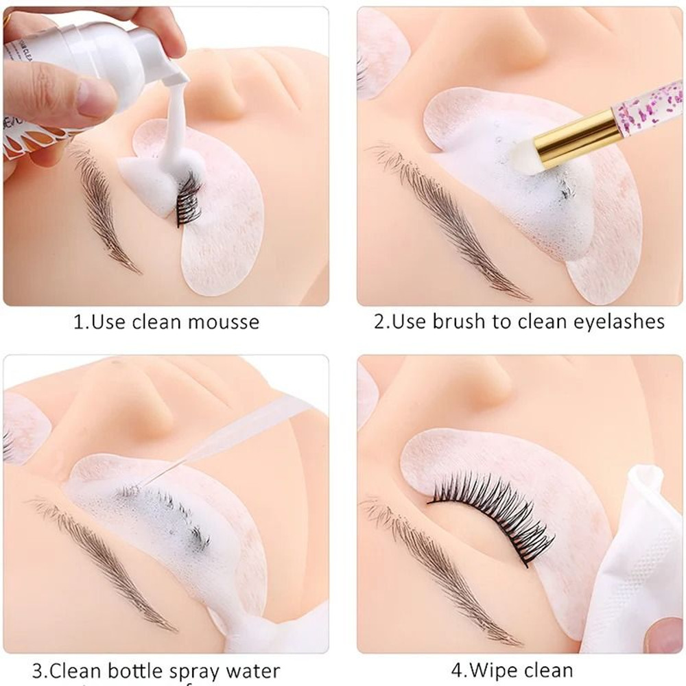 Eyelash Cleaning Brush Dual Set Lash Shampoo And Nose Pore Deep Cleaning Tool 5