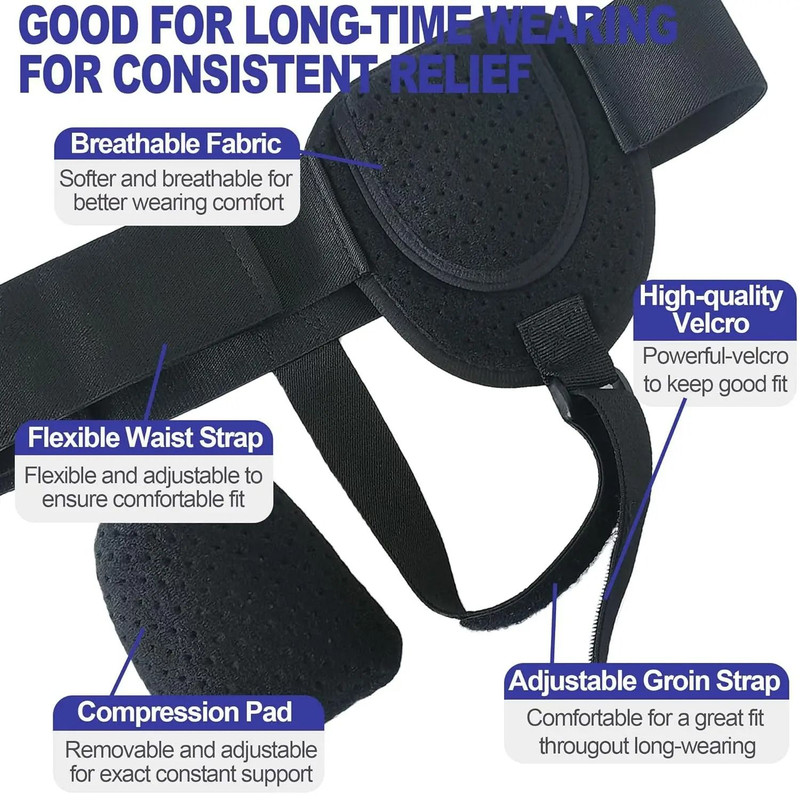 Inguinal Hernia Support Belt With Removable Compression Pad 3