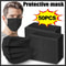 3 Layer Disposable Black Face Mask With Earloops 1