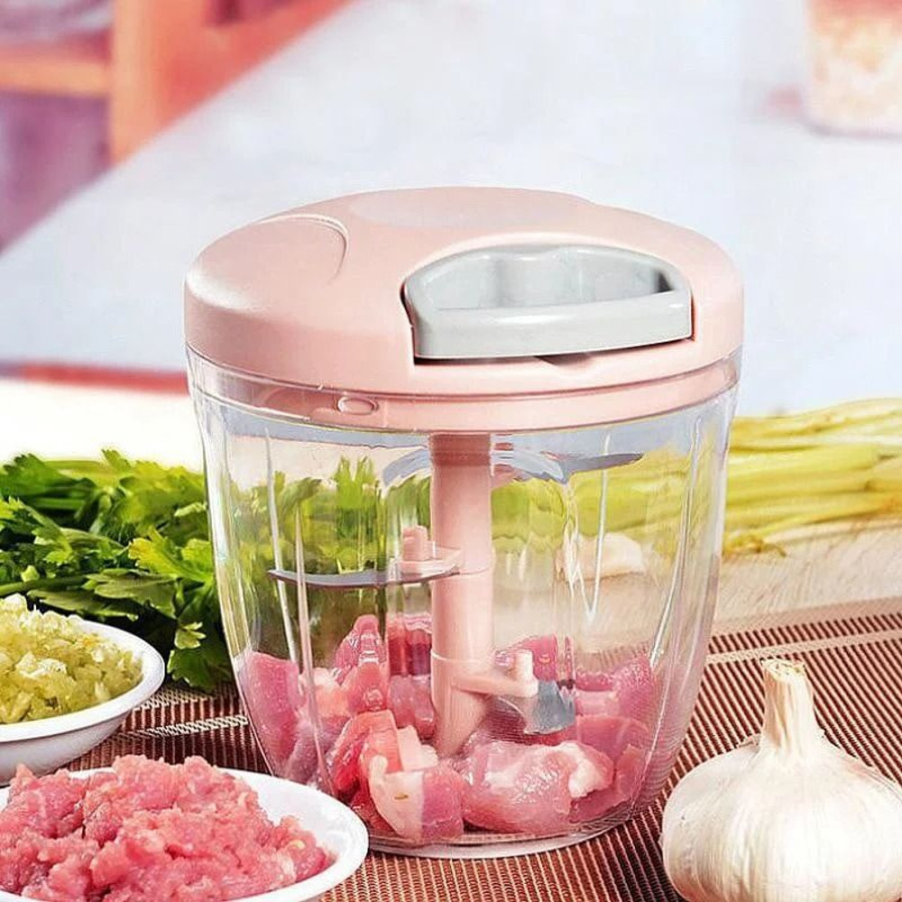 Manual Meat Mincer And Garlic Chopper With 500ml And 900ml Containers For Vegetables And Meat 11