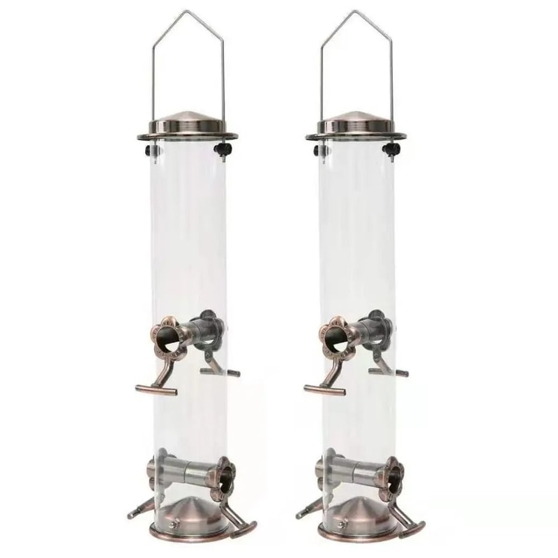 Automatic Waterproof Metal Bird Feeder With Transparent Food Dispenser Bowl 4