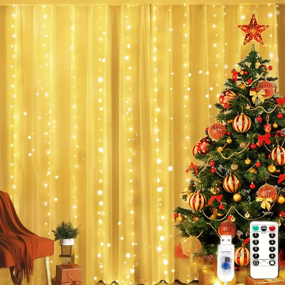 USB Remote Control Fairy Curtain Lights For Home Bedroom Decor 2