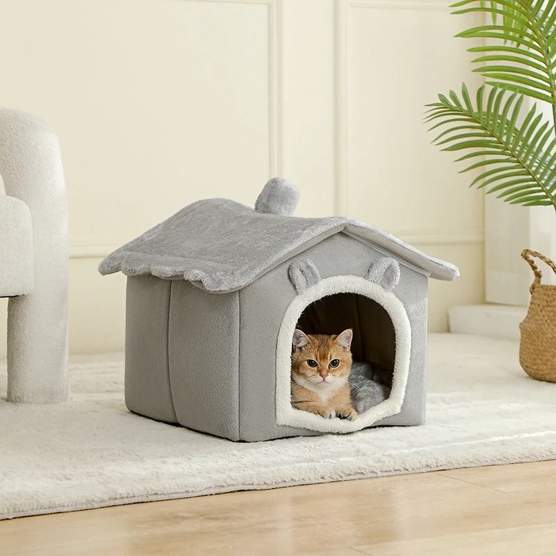 Foldable Pet House Removable Washable Cat House Puppy Cave Sofa Pet Bed 4