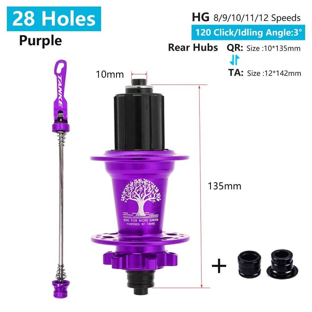 TANKE 120 Click MTB Hub Front Rear 28 32 36 Holes Disc Brake 15