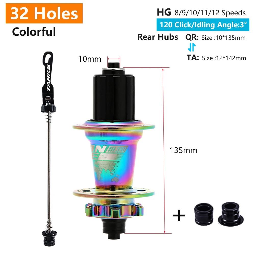 TANKE 120 Click MTB Hub Front Rear 28 32 36 Holes Disc Brake 19