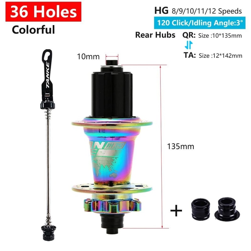 TANKE 120 Click MTB Hub Front Rear 28 32 36 Holes Disc Brake 7