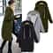 Womens Thick Hooded Maxi Jacket Parka Loose Zipper Pocket Sweatshirt Dress 0
