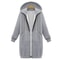 Womens Thick Hooded Maxi Jacket Parka Loose Zipper Pocket Sweatshirt Dress 5