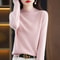 100 Percent Pure Wool Half Neck Pullover Autumn Winter Cashmere Sweater 10