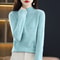 100 Percent Pure Wool Half Neck Pullover Autumn Winter Cashmere Sweater 17